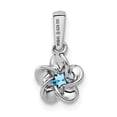 thumbnail image 3 of FB Jewels Sterling Silver Rhodium-plated Floral Blue Topaz Pendant, 3 of 3