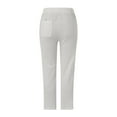 thumbnail image 4 of Futezty Women Linen Capri Pants with Drawstring Petite Beachwear Lightweight Elastic Waist Pants, 4 of 5