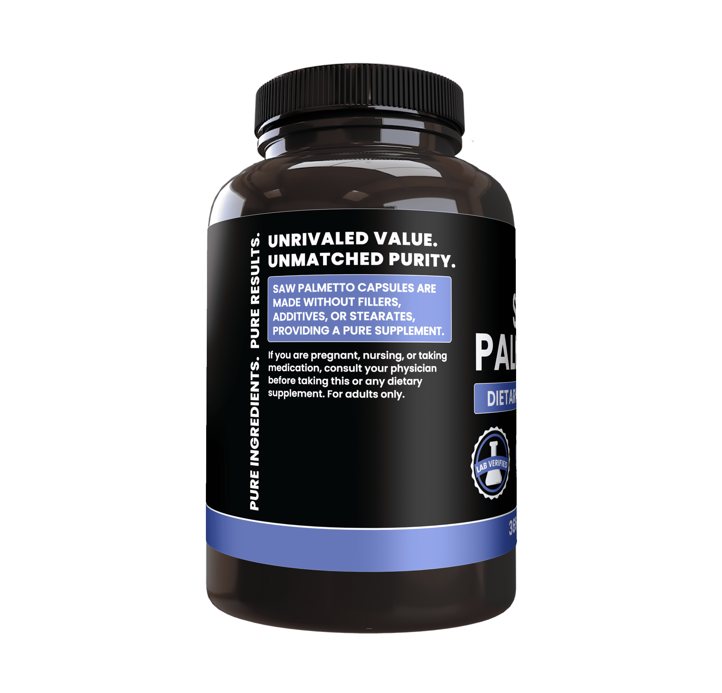 PURE ORIGINAL INGREDIENTS Saw Palmetto 365 Capsules No Magnesium Or Rice Fillers, Always Pure, Lab Verified