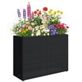 thumbnail image 2 of Outsunny Tall Rectangular Planter Box with Removable Liner, Drainage Holes, PE Wicker Large Planter for Indoor Outdoor Plants, Flowers, Black, 2 of 9