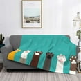 thumbnail image 2 of Disketp Cute Cat Paw And Dog Flannel Blankets - Thick and Warm Blanket for Winter, Soft Fuzzy Plush King Blanket for All Seasons60"x50", 2 of 6