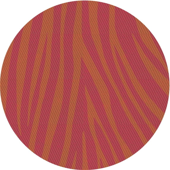 Ahgly Company Machine Washable Indoor Round Transitional Red Area Rugs, 4' Round