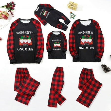 

Herrnalise Christmas Pajamas For Family Christmas Men Printed Blouse Round-Neck Tops+Pants Family Matching Pajamas Set Matching Christmas Pjs For Family Black-Dad