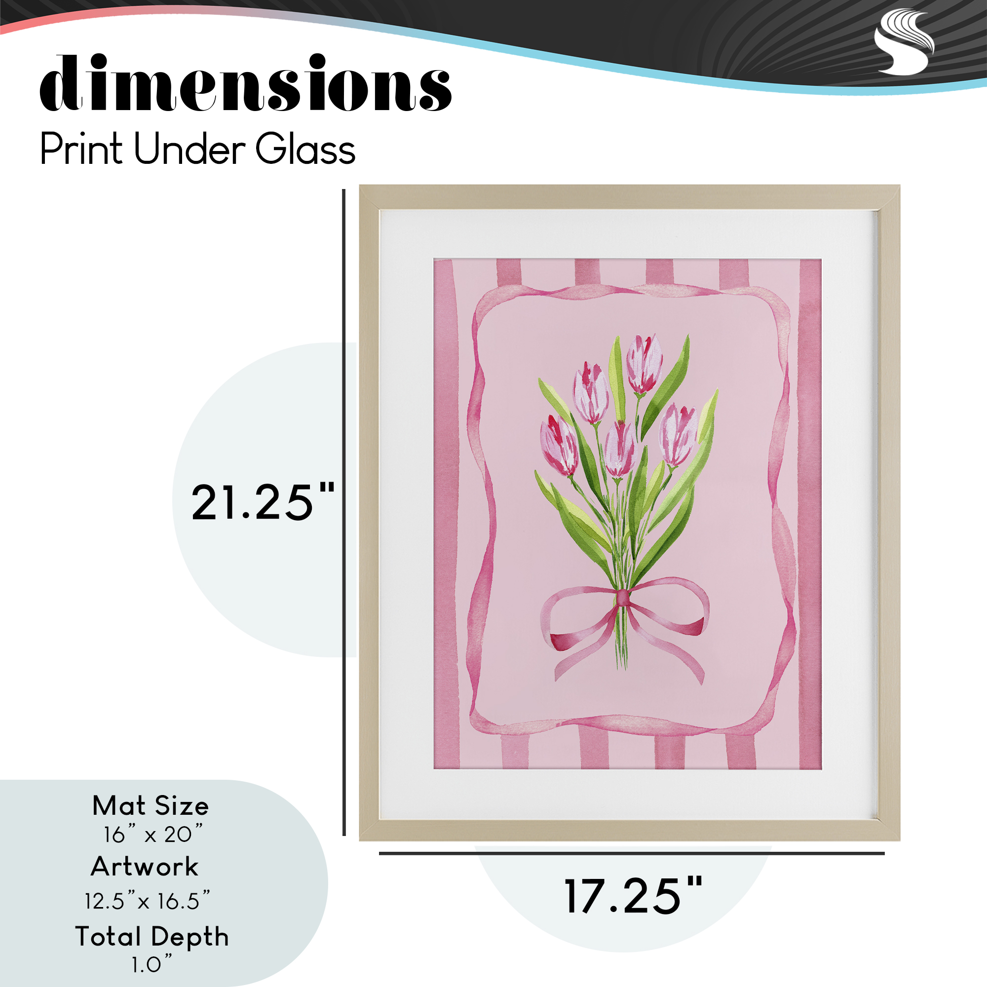 Pretty And Sweet Tulips Birch Framed Print Under Glass, design by Nina Jacobs