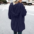 thumbnail image 6 of Women Oversized Hooded Sherpa Cardigan Fuzzy Fleece Jacket Winter Open Front Cardigans Outerwear With Pockets, 6 of 8