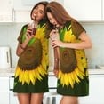 thumbnail image 4 of Fotbe Sunflower3 Bata de Dormir para Mujer con Estampado, Camisón de Algodón de Manga Corta, Ropa de Dormir Casual, 4 of 6