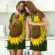 thumbnail image 4 of Fotbe Sunflower3 Bata de Dormir para Mujer con Estampado, Camisón de Algodón de Manga Corta, Ropa de Dormir Casual, 4 of 6