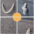 thumbnail image 2 of Elegant Home Solutions, cestas plegables, estructura de alambre resistente, utilidad para varias habitaciones, asas para facilitar el transporte, gris, paquete de 3, cesta de almacenamiento de lona, 2 of 5