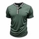 thumbnail image 5 of Tops para hombre, blusas y camisas de manga corta con cuello redondo para hombre, camisas casuales de verano de color liso, camisa de manga corta con botones y cuello redondo, camisa de poliéster para, 5 of 8