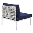 thumbnail image 4 of Modway Harmony 6-Piece Fabric Basket Weave Patio Sofa Set in Taupe/Navy, 4 of 13