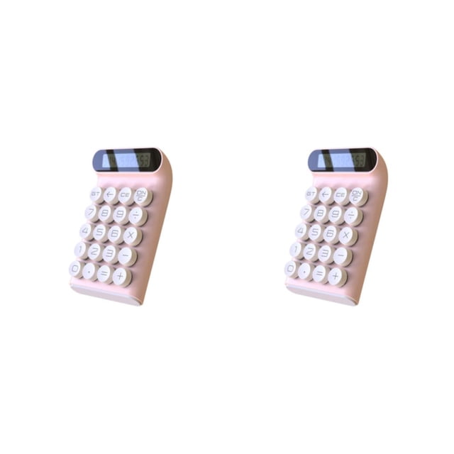 Calculadora simple Inteprter Estudiante Papelería Dispositivo de cálculo estilo retro tamaño compacto Duradero Rosa 2piezas