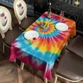 thumbnail image 2 of Colorful Rainbow Tie Dye Spiral Pattern Rectangle Tablecloth 60"x102",Waterproof Polyester Rectangle Table Cloth, Wipeable Spillproof Polyester Tablecloth for Dining, Camping, Indoor and Outdoor, 2 of 6
