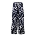 thumbnail image 4 of Dress Pants Women Petite High Waisted Wide Leg Summer Beach Vacation Pants Boho Lounge Casual Palazzo Trousers, 4 of 8