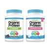 Orgain - Organic Vegan, Gluten Free Plant Based Protein & Superfoods Powder - Vanilla Bean (2.02 LB) + Protein & Greens Powder - Creamy Chocolate Fudge (1.94 LB)
