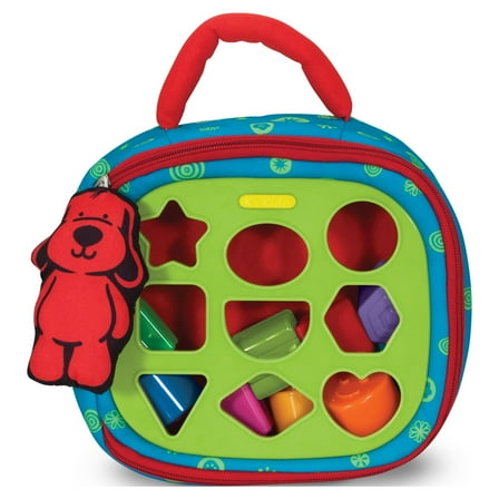 Melissa & Doug K's Kids Take-Along Shape Sorter Baby Toy With 2-Sided Activity Bag and 9 Textured Shape Blocks