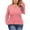Pink, variant on OHHSHEEN Long Sleeve Shirts for Women, Lace V Neck Casual Top, Comfortable Shirt Soft Basic Tees Women Blouses