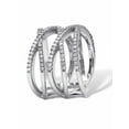 thumbnail image 4 of PalmBeach Jewelry 0.55 TCW Round Cubic Zirconia Sterling Silver Five Row Wrap Ring, 4 of 6