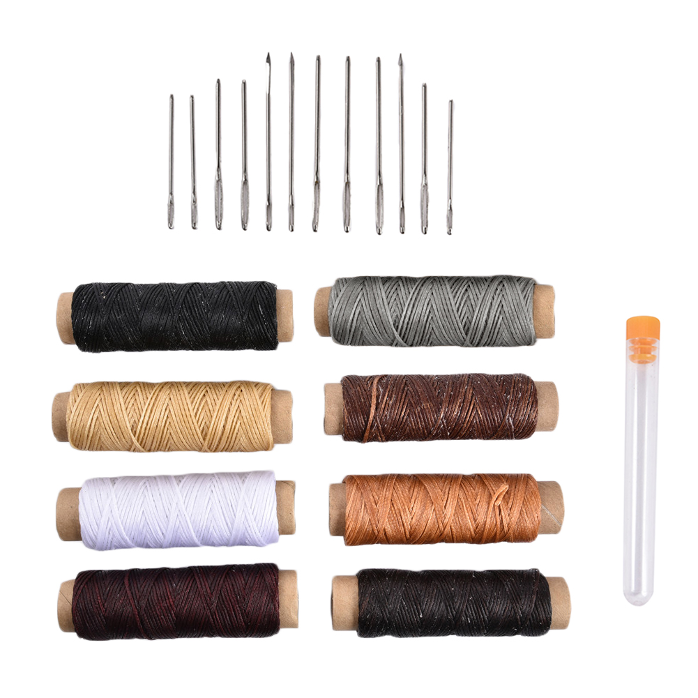 Waxed Thread 150D Sewing Stitching Thread for Leather with LargeEye