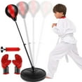 thumbnail image 2 of Sac de Frappe pour Enfants Sac de Frappe en Cuir PU avec Support et Gants de Boxe Hauteur Réglable Sac de Frappe pour Enfants Sac de Boxe Robuste Ensemble de Sacs de Boxe Jouet pour Garçons Filles, 2 of 11