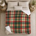 thumbnail image 5 of Autumn Harvest Tartan Plaid Design, Festive Holiday Scene, Warm Flannel Blanket for Cabin and Lodge with Detailed Artwork, Art Lovers Thanksgiving Gift, Festive Home Decor, 5 of 9