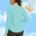 thumbnail image 6 of Soft Workout Tops for Women Sun Protection Shirts with Thumb Holes Quick Dry Running Hiking Rash Shirt Mint Green XL(XL), 6 of 8