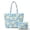 Blue-Daisy, variant on Floral Stars Print Quilted Bag for Women Zippered Shoulder Bags with Makeup Pouch Lightweight Quilted Tote Bag Set for Travel Shopping