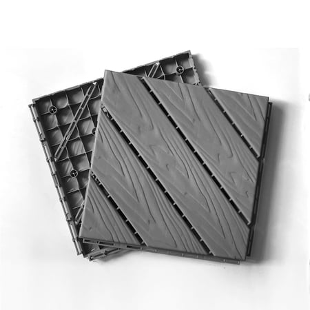 HNGMTNG Plastic Composite Deck Tiles Set of 35pcs Composite Decking Resist Rust Water Weather Easy to DIY & Maintain Ideal for Patios Balconies Rooftops Decks Indoor&Outdoor 12x