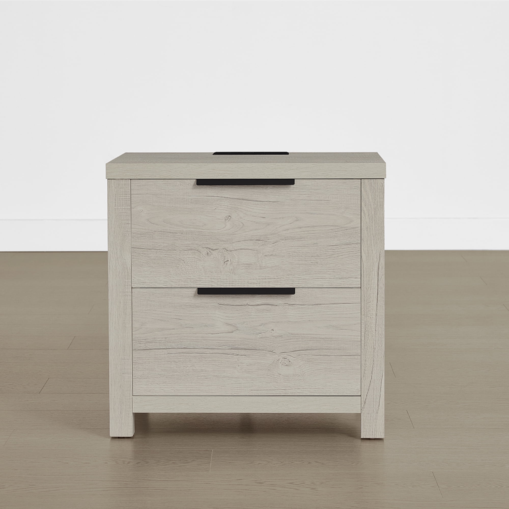 Spruce & Spring Farmhouse Nightstand with 2 Drawers, USB & Type-C Port and Power Outlets