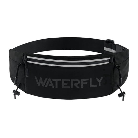 WATERFLY Unisex Adjustable Sports Jogging Fitness Nylon Running Waist Belt Band,Black