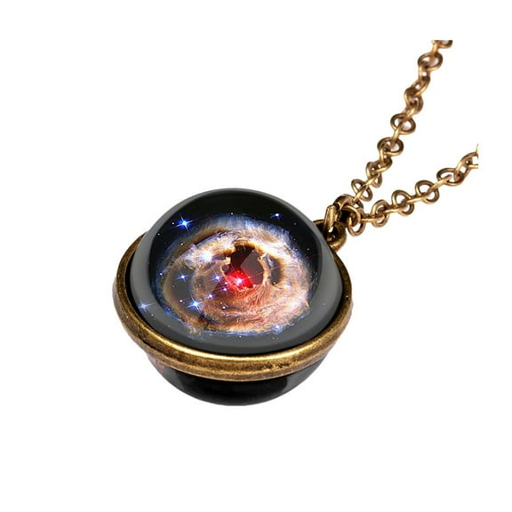 Minimalist Necklace – For Women Who Love Subtle Jewelry Glow In The Dark Galaxy System Double Sided Glass Dome Planet Necklace Pendant