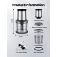 thumbnail image 4 of Food Processor 4 Cup, Electric Food Chopper, 【Small but Powerful】Meat Grinder with 2 Bowls, 2 Speed & 4 Blades for Vegetable, Meat, Nuts, Functions for Chopping, Dicing, Mixing and Puree, 4 of 8