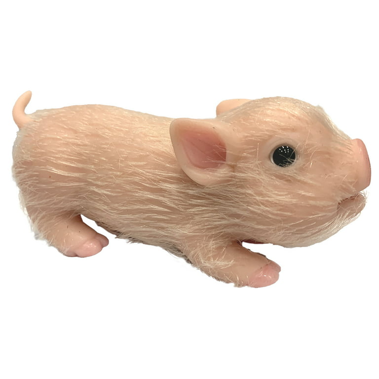Silicone Animals Pig Doll High Simulation Mini Silicone Piglet BPA-free  Silicone Realistic Toy Pig for Photography Props Lifelike Piglet for Kids