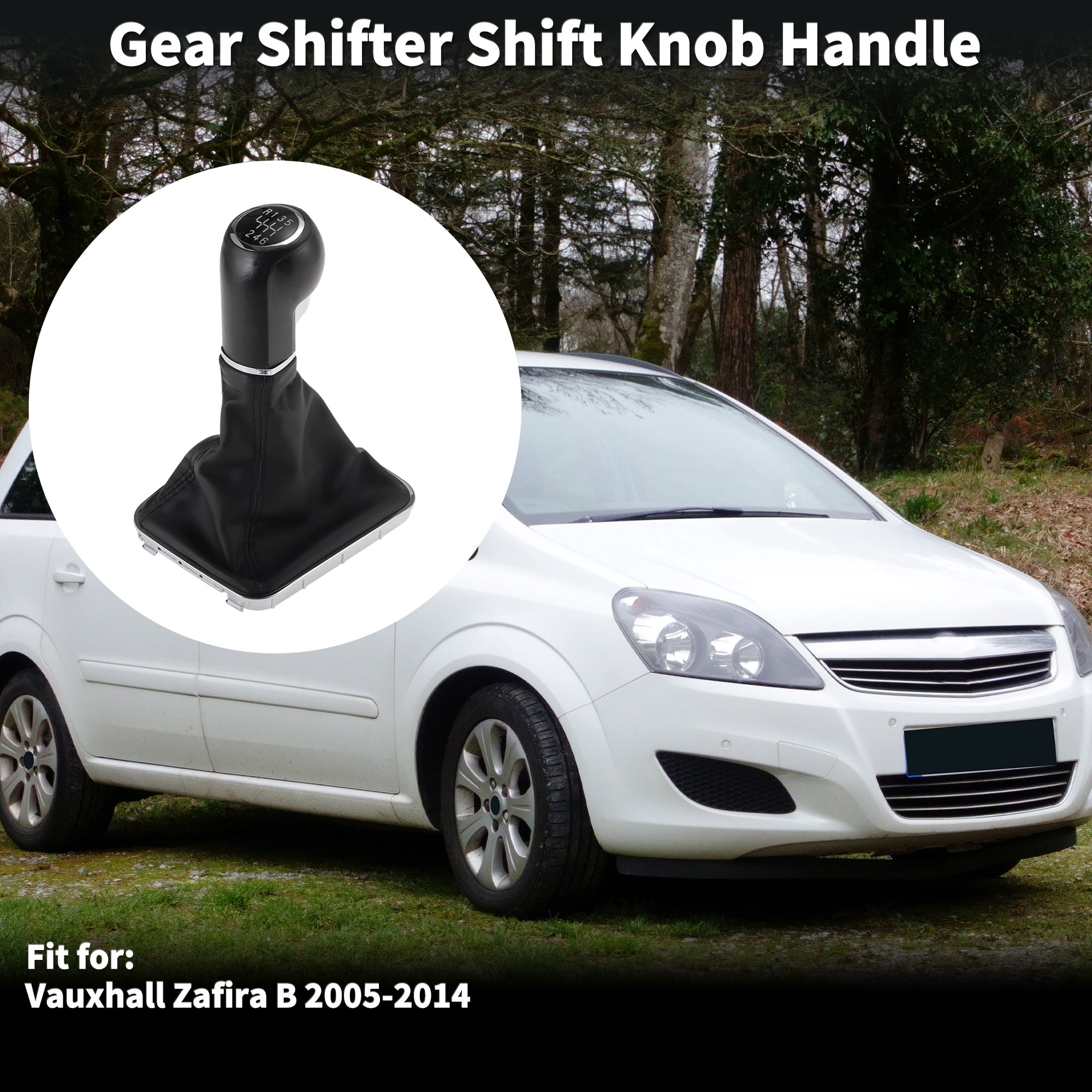 Unique Bargains Manual Transmission Gear Shift Knob Handle for Vauxhall Zafira B 05-14 No.55354140 Shift Gear Lever Knob Gearstick Gaiter Boot Cover Plastic Leather