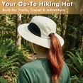 thumbnail image 2 of Solaris Women Ponytail Sun Hat for Hiking, Fishing and Gardening, Outdoor UV Protection Safari Hat for Women with Breathable Mesh and Ponytail Hole Opening, Tan, 2 of 6