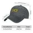 thumbnail image 4 of ZICANCN Peace Text Adjustable Baseball Cap Women , Hats for Men Adult Washed Cotton Denim Baseball Caps Fashion Deep Heather, 4 of 6