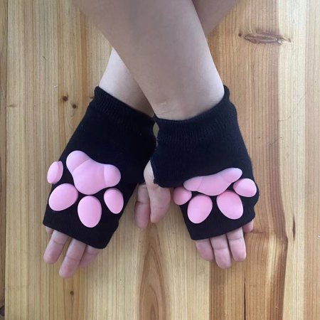 

Kitchen Pink Cute Womens Cat Paw Gloves Winter Cute Fingerle Mittens