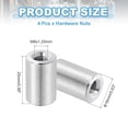 thumbnail image 2 of Uxcell 4 Pcs Écrous de Couplage Ronds en Acier Inoxydable 304 M8x1.25mm, 0.63x0.98 Pouces(ODxH), 2 of 6