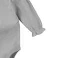 thumbnail image 4 of WRKEKC Baby Girl Romper Long Sleeve Ruffle Cuff Solid Color Snap Button Bodysuit for Infants 0-24 Months, 4 of 5