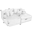 thumbnail image 3 of 83" Oversized Boneless Double Chaise Lounge Sofa Indoor, 2-Seater Lazy Sofa Lounge Chair, Fluffy Modern Sleeper Bed, Comfy Floor Chair for Living Room, Bedroom, No Assembly Required, Black, 3 of 10
