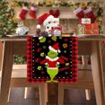 thumbnail image 4 of Christmas Grinch Table Runner Tablecloth 13x72 Inch Mode Waterclor Plaid Christmas Trees Merry Xmas Table Runner,Winter Holiday Kitchen Dining Table Christmas Decoration For Indoor Home Party, 4 of 7