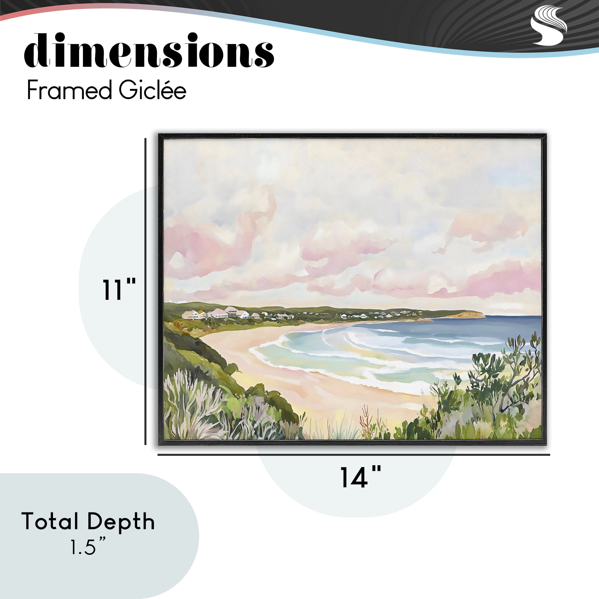 Stupell Industries Serene Sunset Beach Panorama Black Framed Giclee Art, design by The Prints Vibe