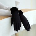 thumbnail image 4 of Ruanlalo 1 Pair Women Winter Knitted Touch Screen Riding Gloves Warm Anti-slip Fleece Lining Elastic Button Cuffs Windproof Gloves, 4 of 6