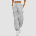 thumbnail image 6 of ZyeKqe Womens Cargo Sweatpants Baggy Fleece High Waisted Joggers Fall Fashion Athletic Pants with Pockets, 6 of 8