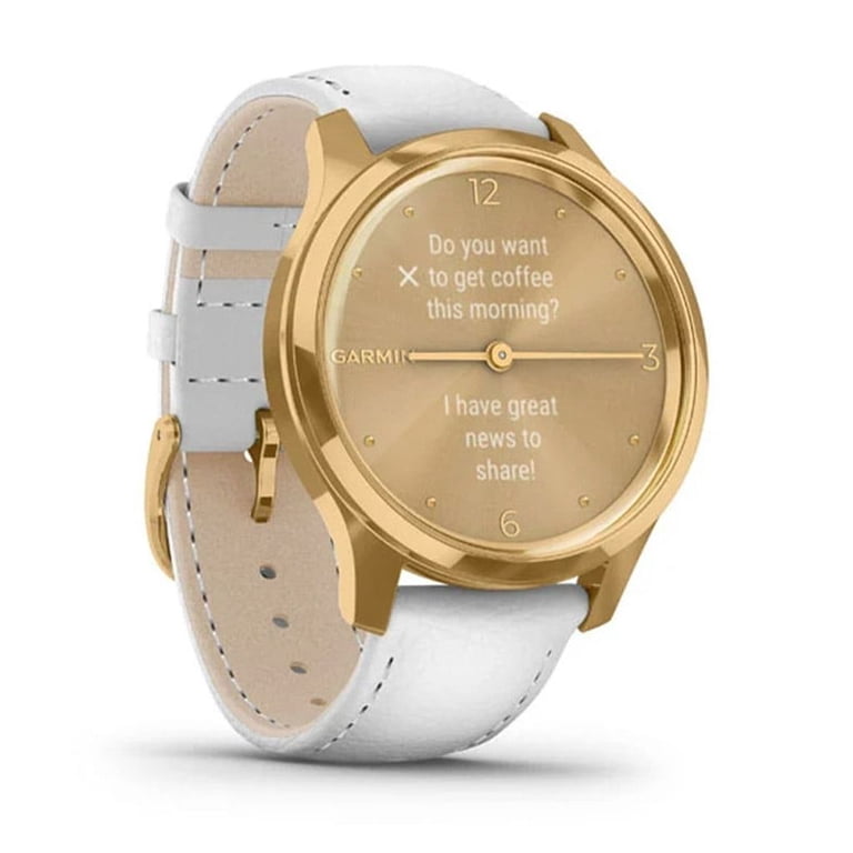 Garmin Hybrid Smartwatch Luxe 24K Gold PVD Stainless Steel Case 