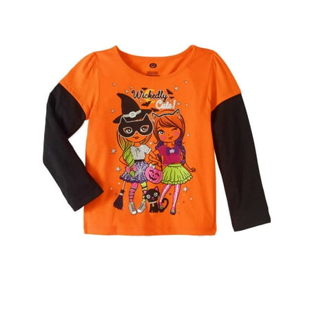 Pumpkin Toddler Girls Orange Wickedly Cute Halloween Shirt Witch Black Cat T Shirt 3t Walmart Com Walmart Com