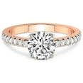 thumbnail image 3 of 4 Carat IGI Certified Round Shape Lab Grown Diamond Engagement Ring | 14K Rose Gold |Casimer Side Stone Diamond Ring | FG-VS1-VS2 Quality Friendly Diamonds, 3 of 4