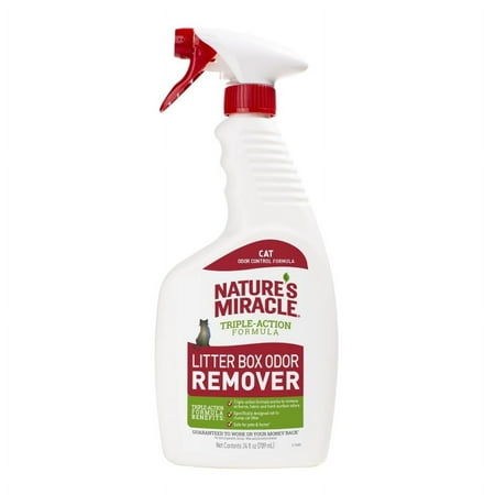 Nature's Miracle Litter Box Odor Remover, Triple-Action Formula, 24 oz