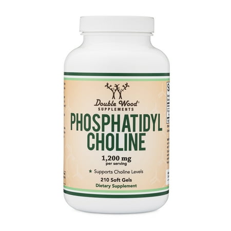 Phosphatidylcholine 1,200mg -210 Softgels- Enhanced Version of Sunflower and Soy Lecithin - Non-GMO, Made and Tested in the USA to Support Brain Health by Double Wood Supplements