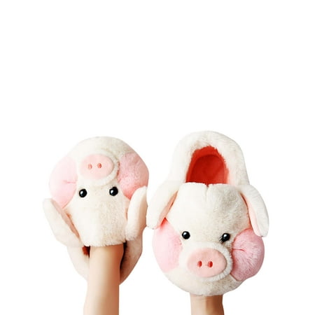 

Eloshman Girls Casual Anti-Slip Warm Shoes Indoor Cozy Round Toe Lightweight Cute Plush Slipper Beige-1 8.5-9