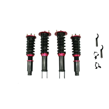 90-97 Honda Accord Coilover Suspension Lowering Springs Kit CE CD Black EX LX (Best Coilovers For Honda Accord)